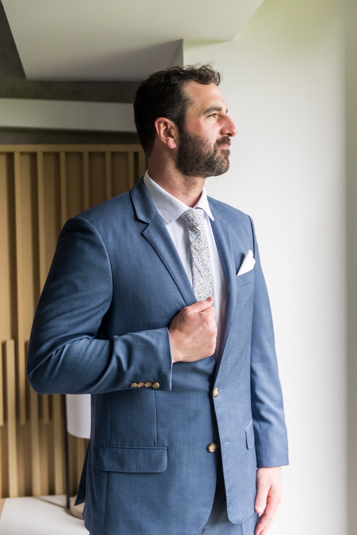 blue suit for groom