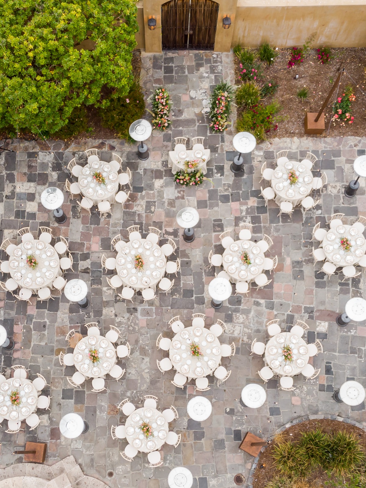 outdoor patio wedding reception