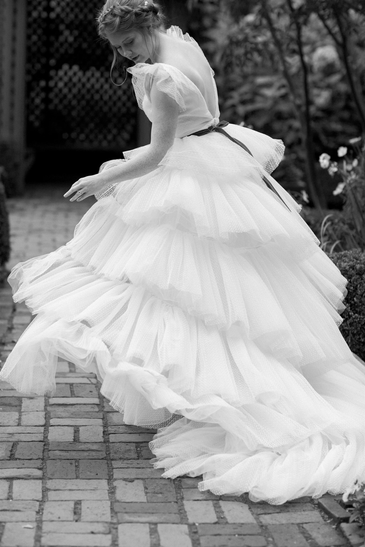 tiered ruffle wedding ballgown