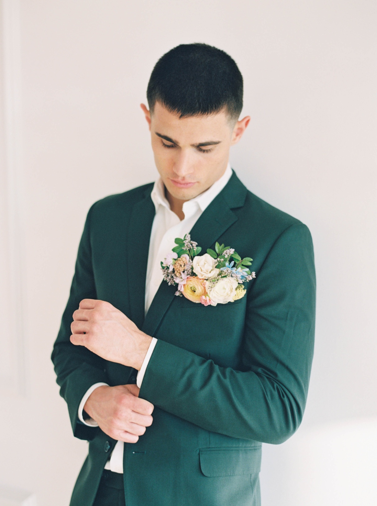 floral boutonniere pocket square