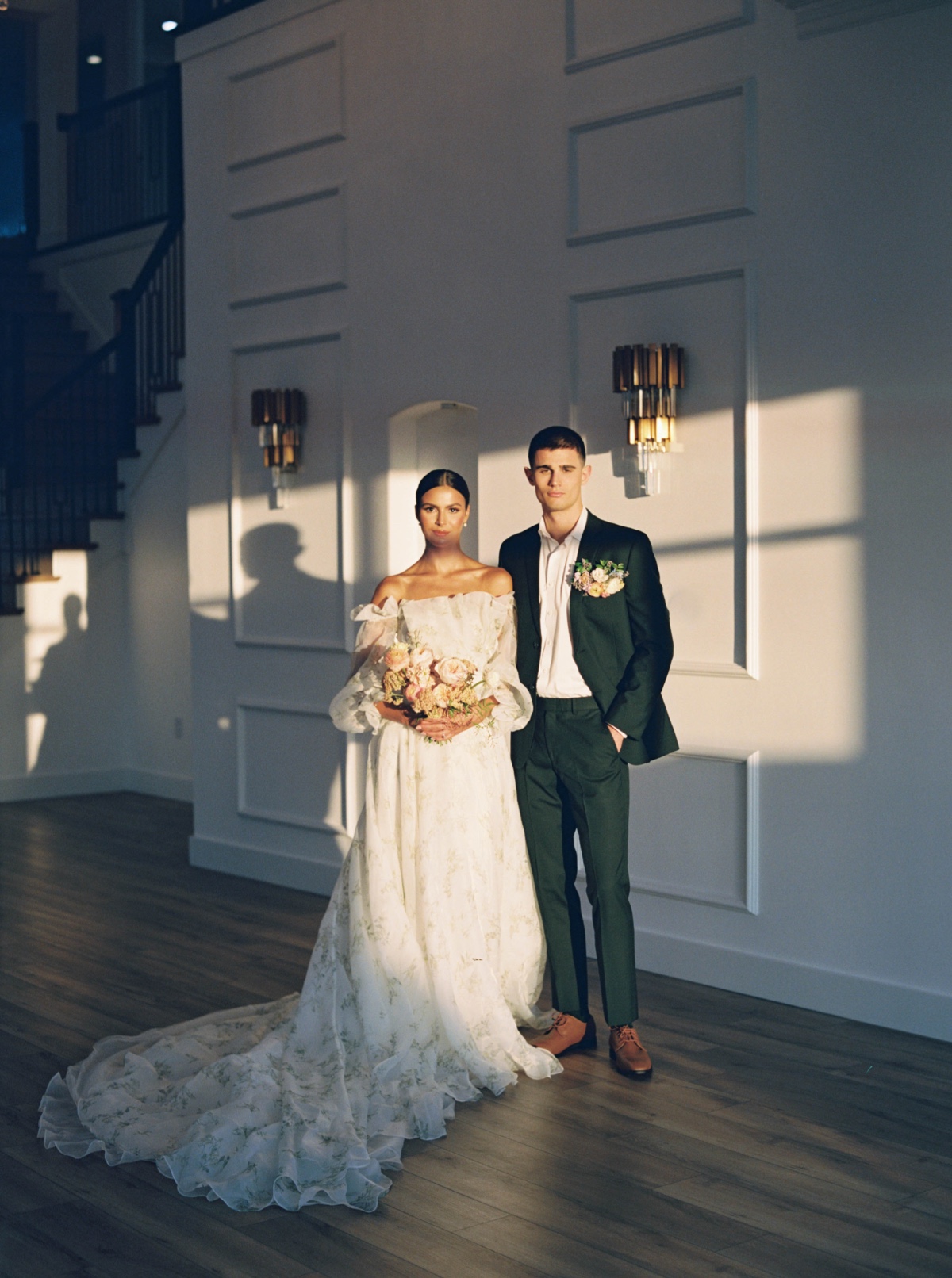 golden hour wedding portrait