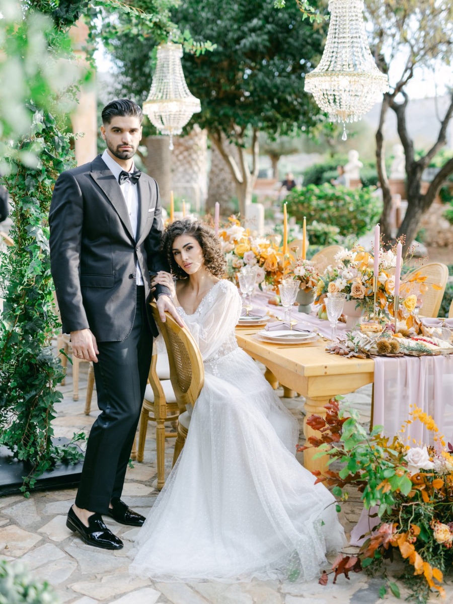 A dreamy Greek elopement at Melissourgos Tower in hues of autumn