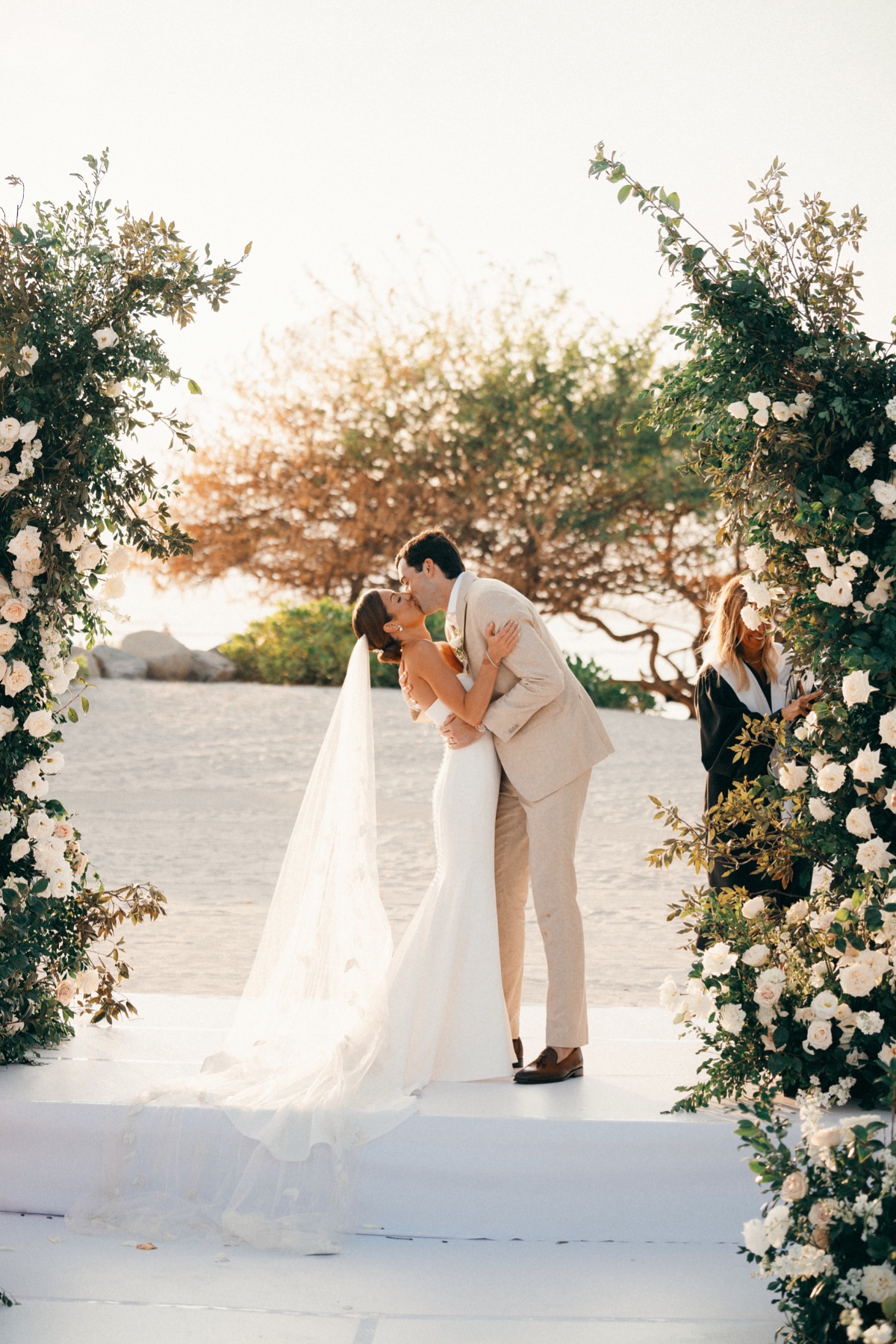 golden hour beach wedding