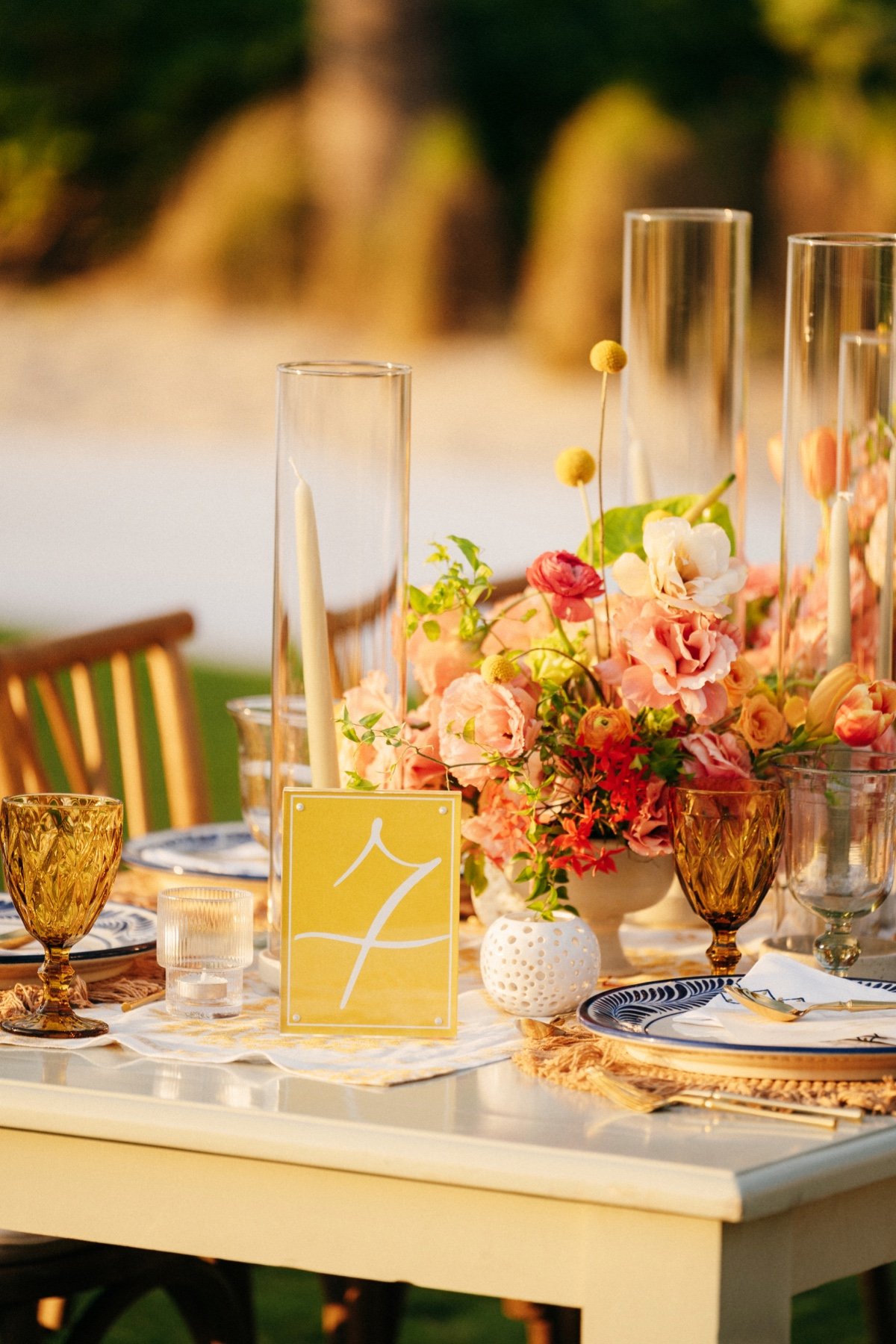 yellow table numbers