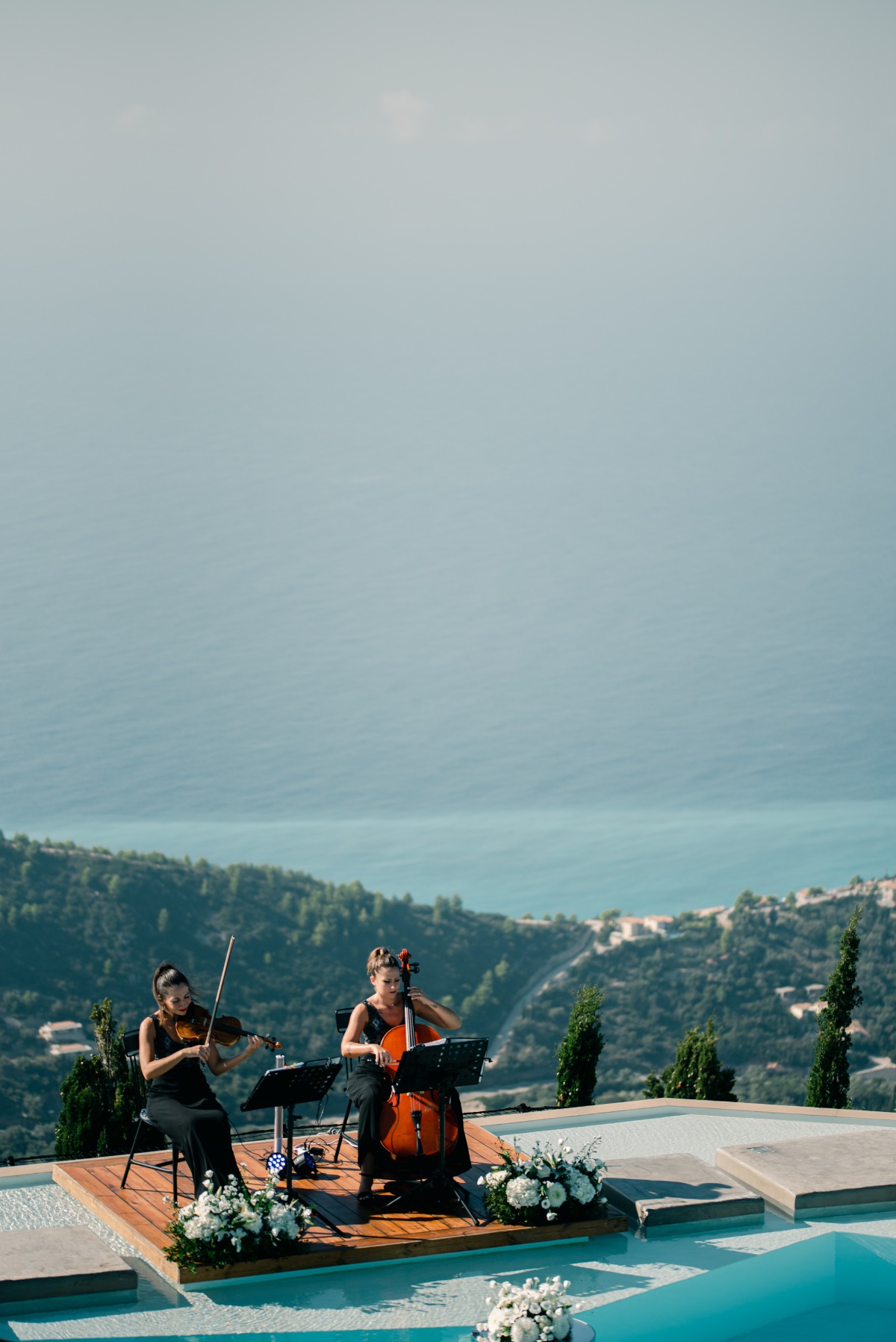 Greek islands string duo for live wedding ceremony music