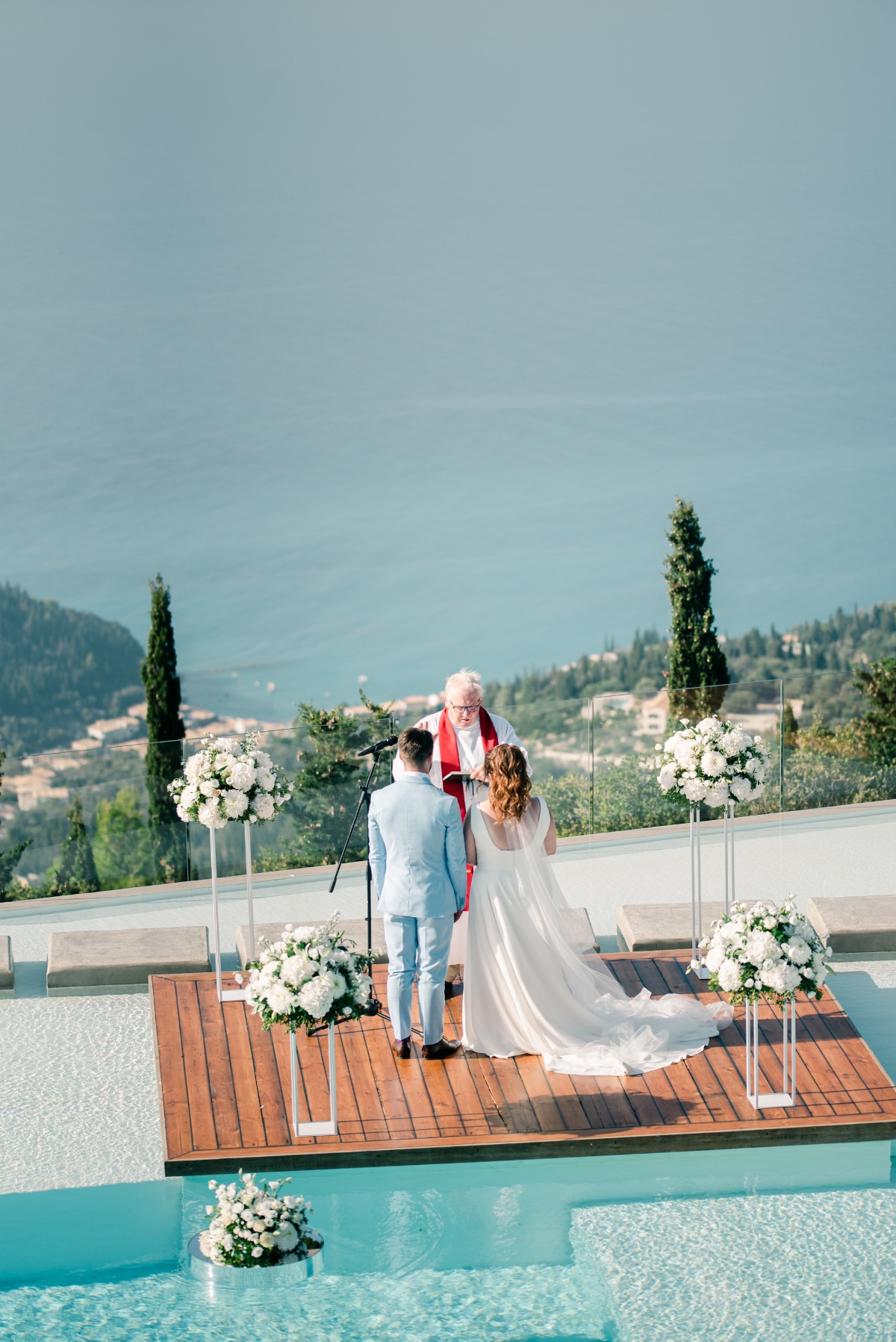 Religious wedding ceremony in Lefkas Greece restaurant