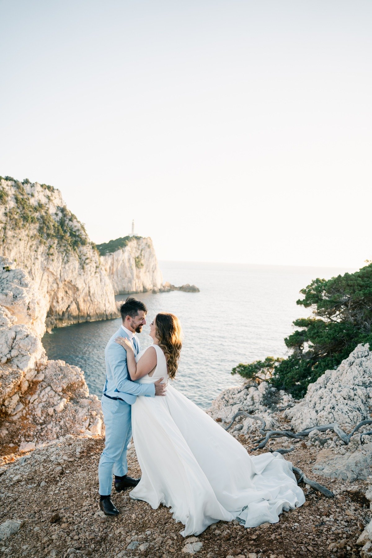 Dreamy sunset destination wedding on Greek Ionian Islands