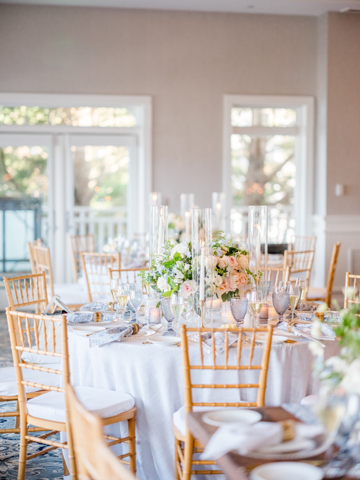 pink accent centerpieces