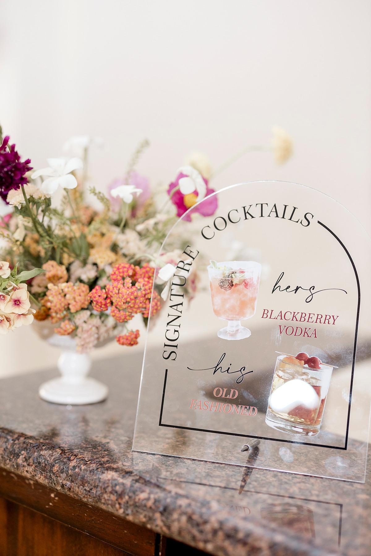 clear custom cocktail sign