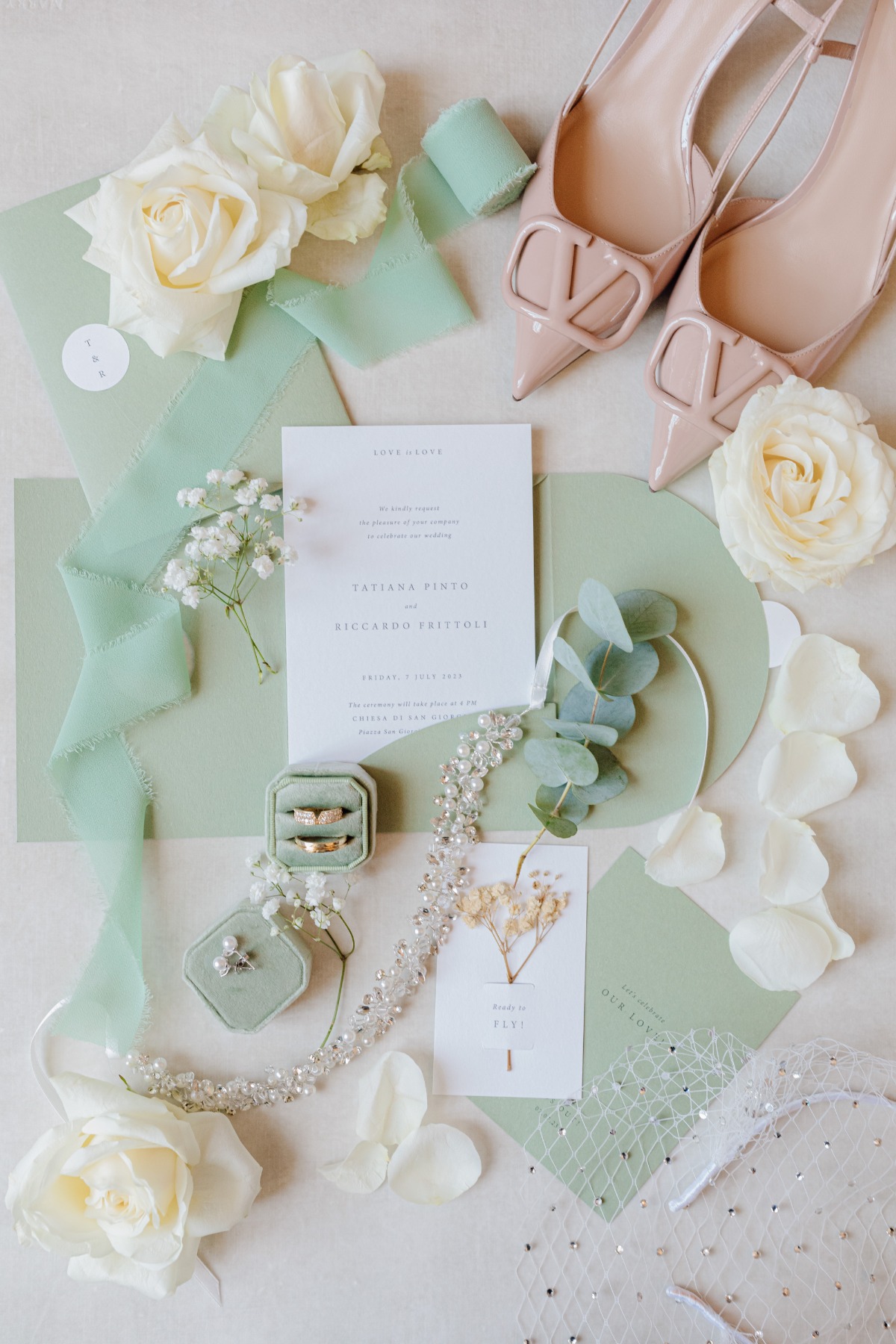 sage and pastel pink wedding inspiration