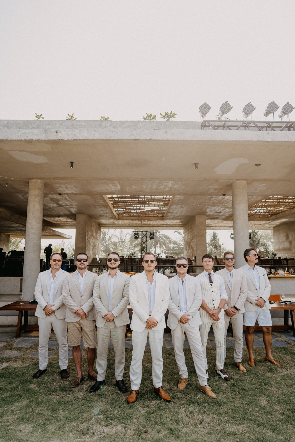 mix and match groomsmen beach wedding looks