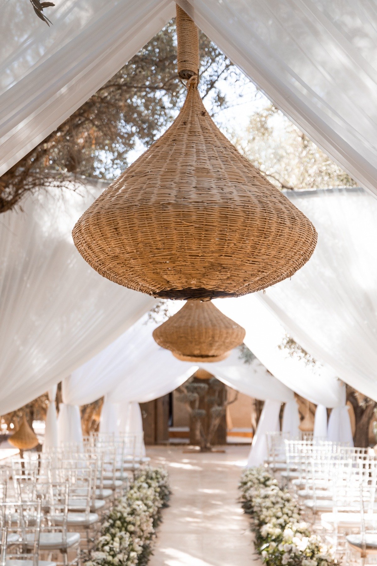 tented moroccan inspired ceremony set up