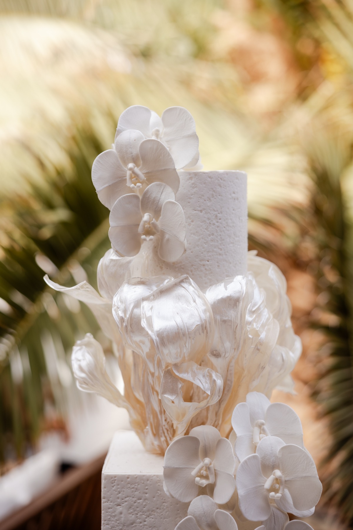pearl orchid wedding cake in morocco