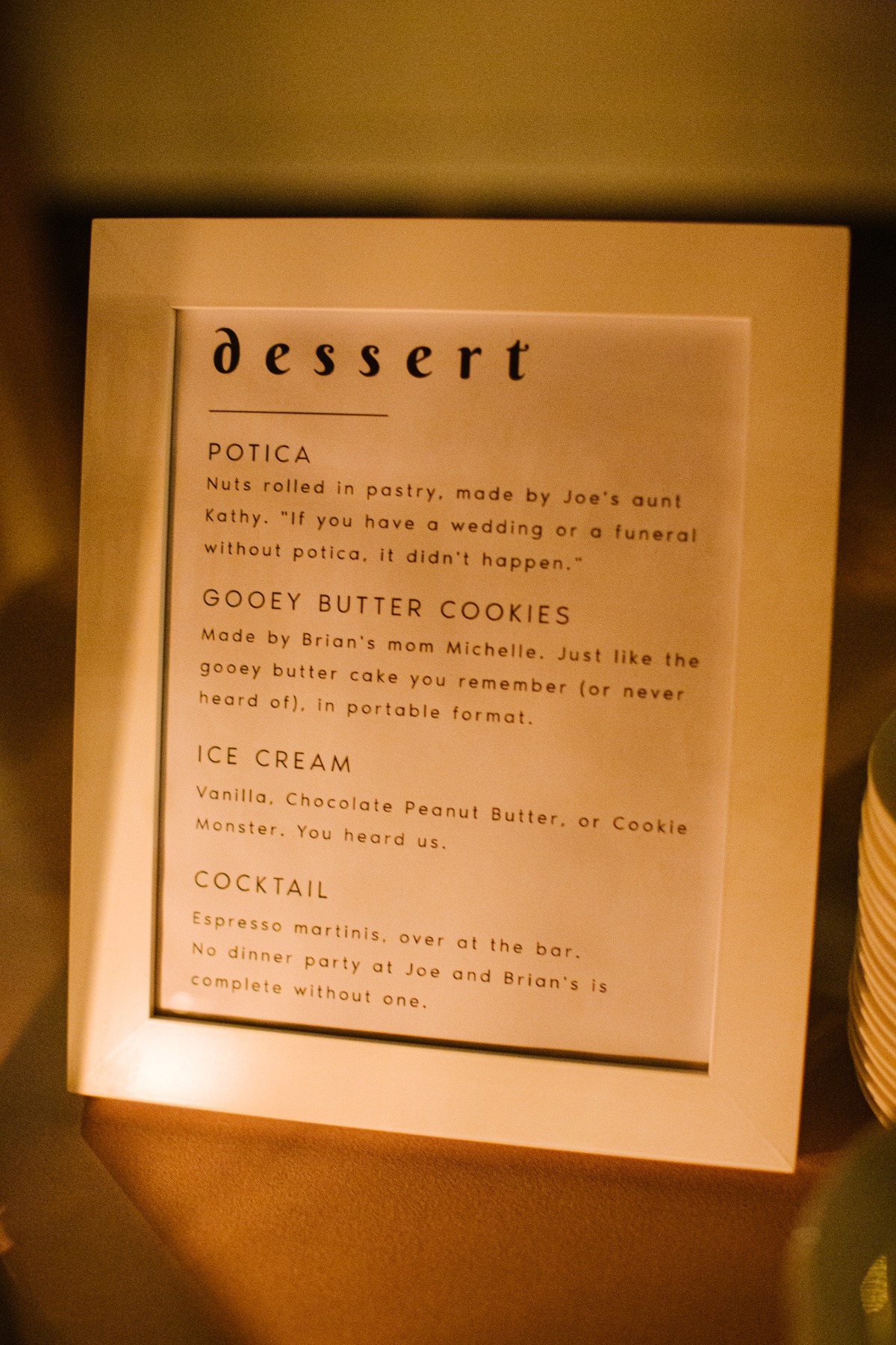 contemporary dessert menu