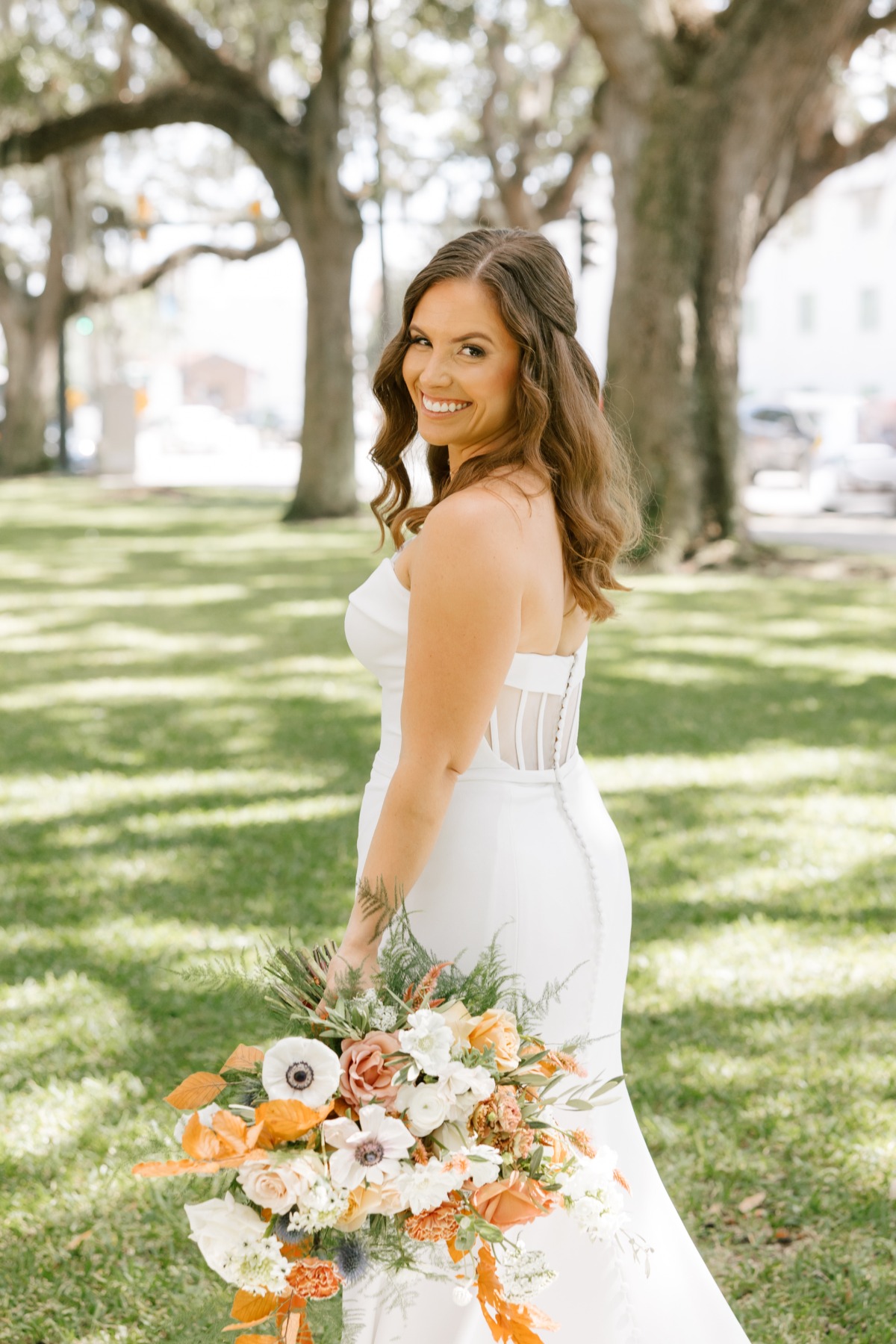 Georgia bride in timeless Soleil James wedding dress 