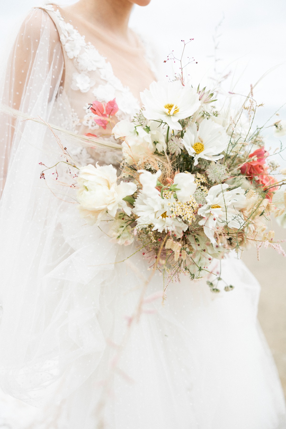 Gorgeous and fresh modern wildflower bridal bouquet 