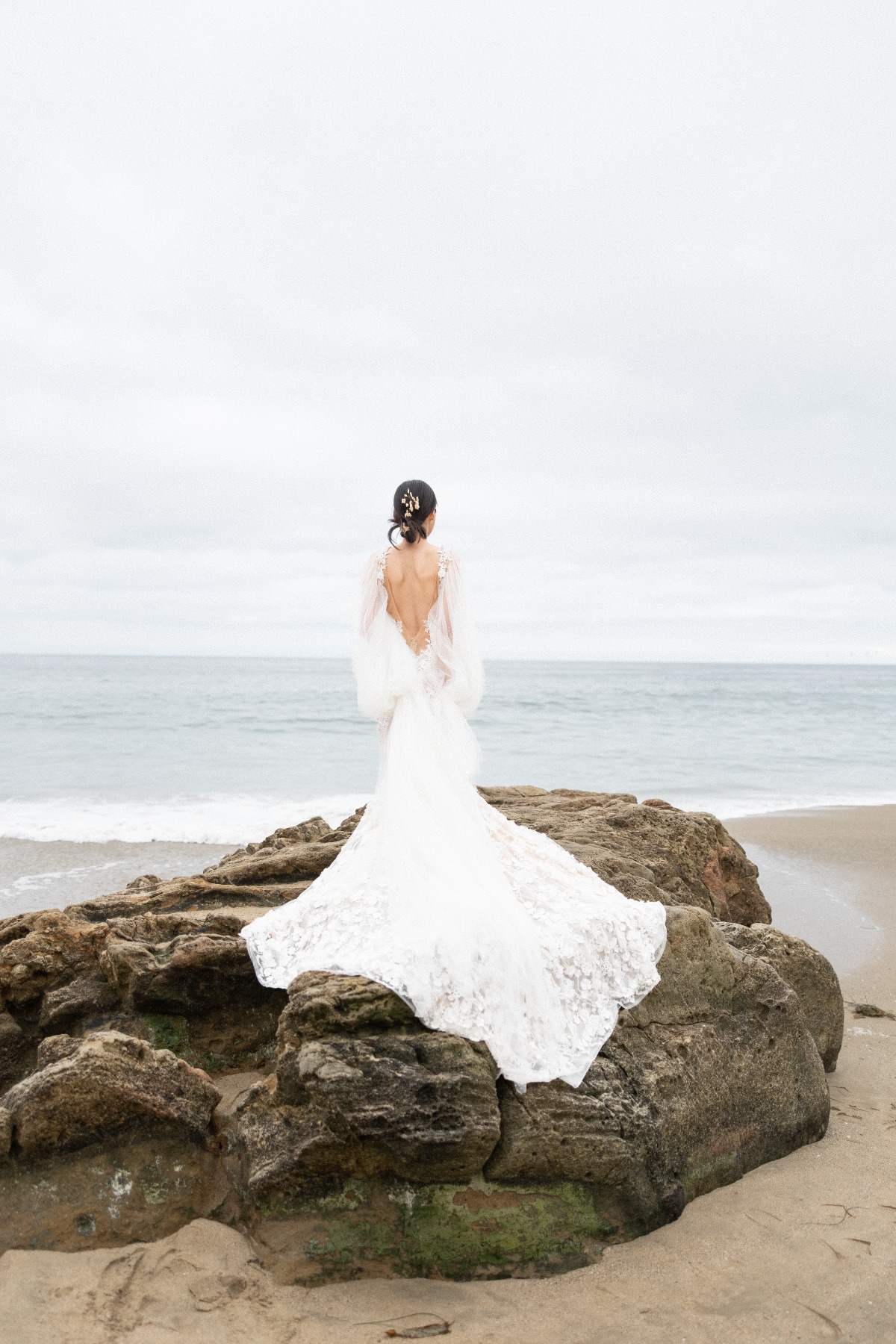 Plunging back wedding dress by couture designer Galia Lahav 