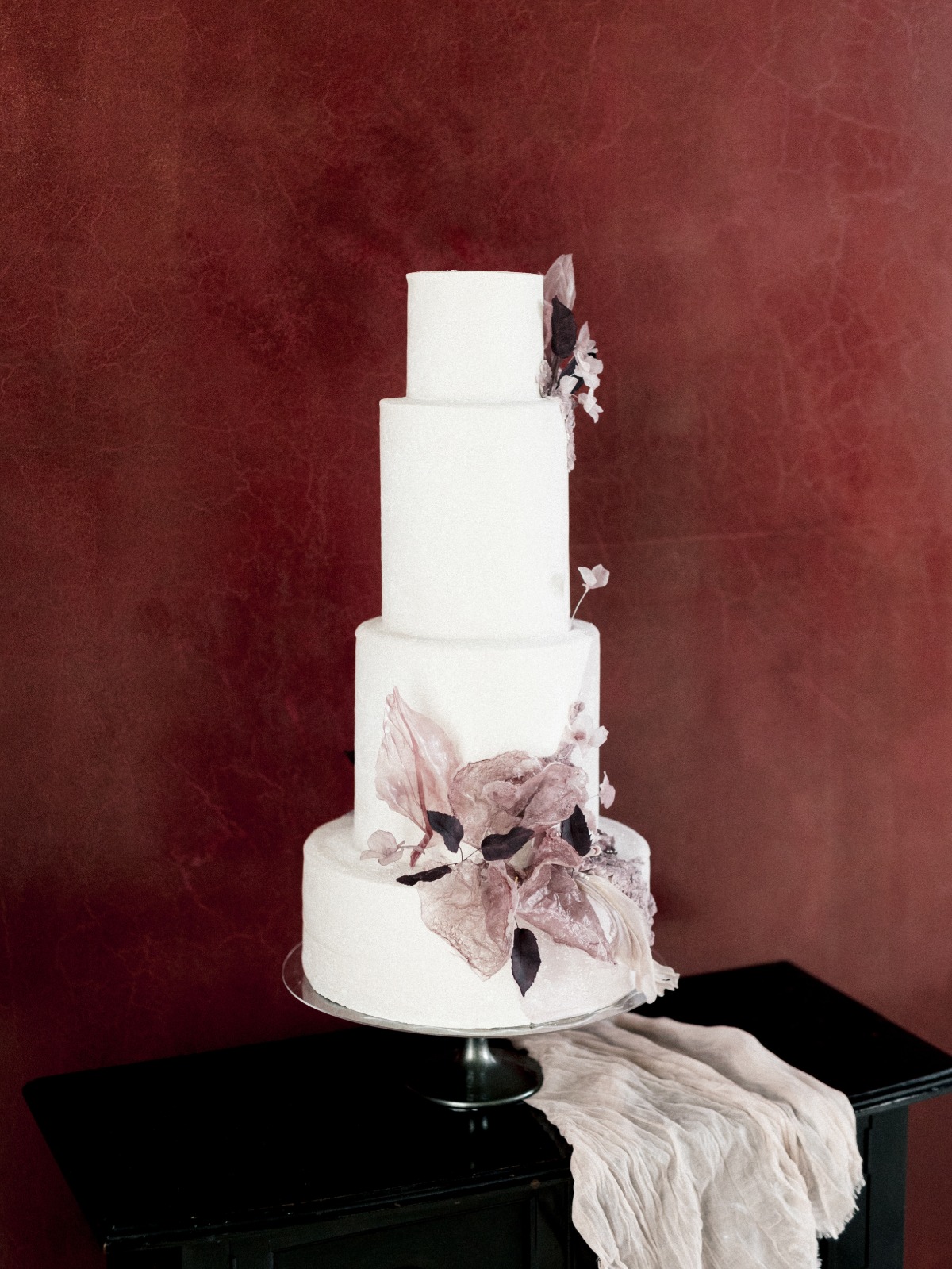 cheesecloth wedding cake