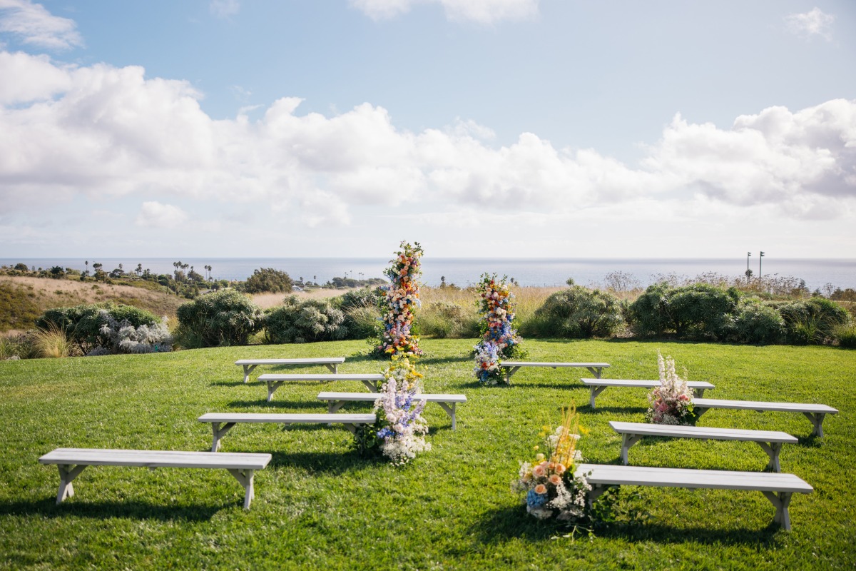 bench wedding ceremony seating