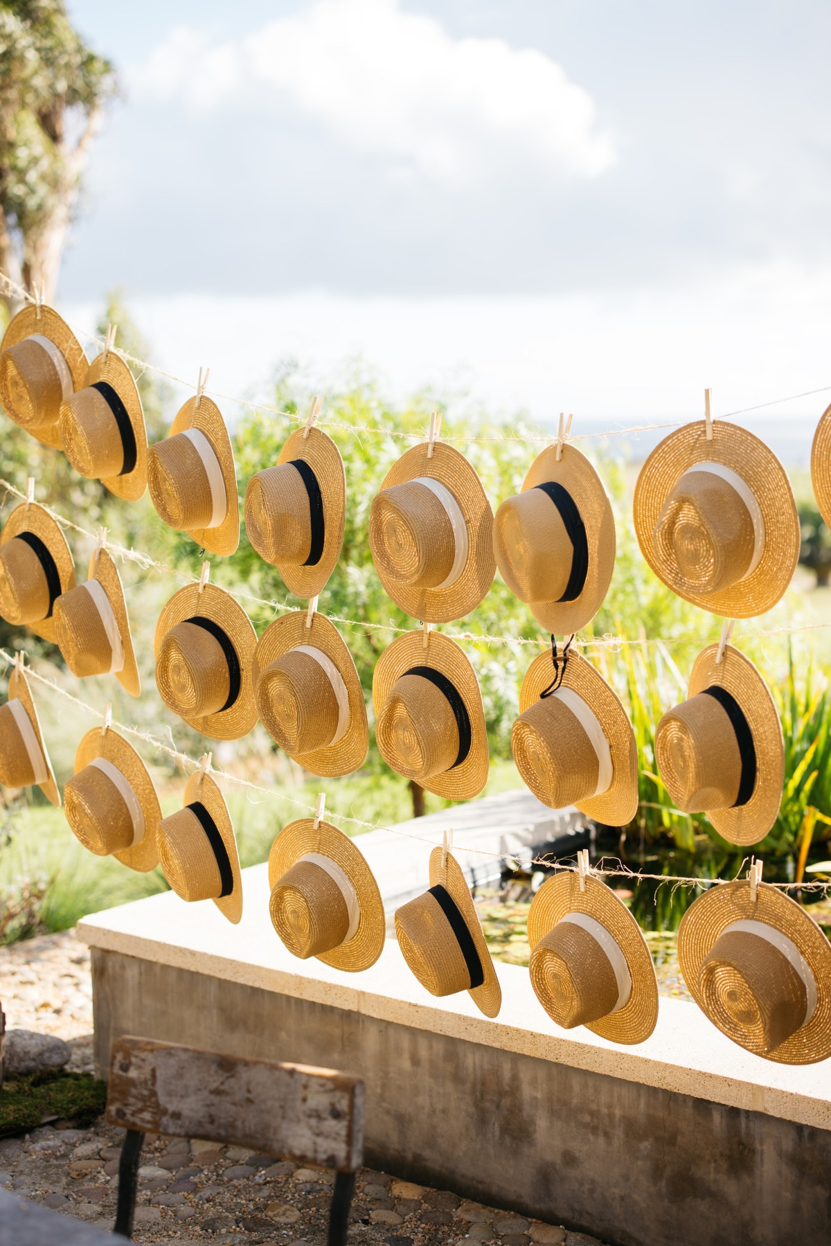 straw beach hat wedding favors