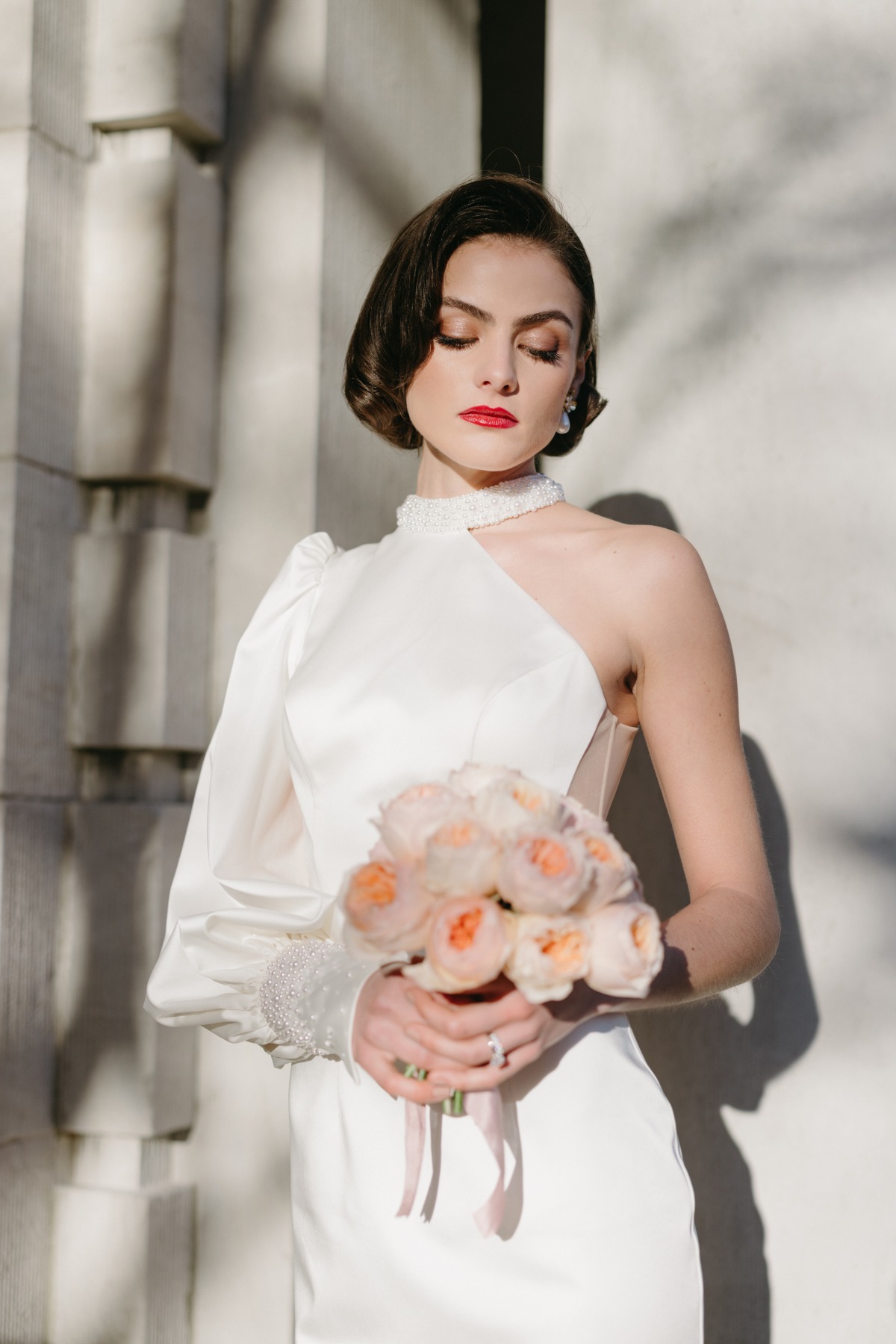 peach peony bouquet