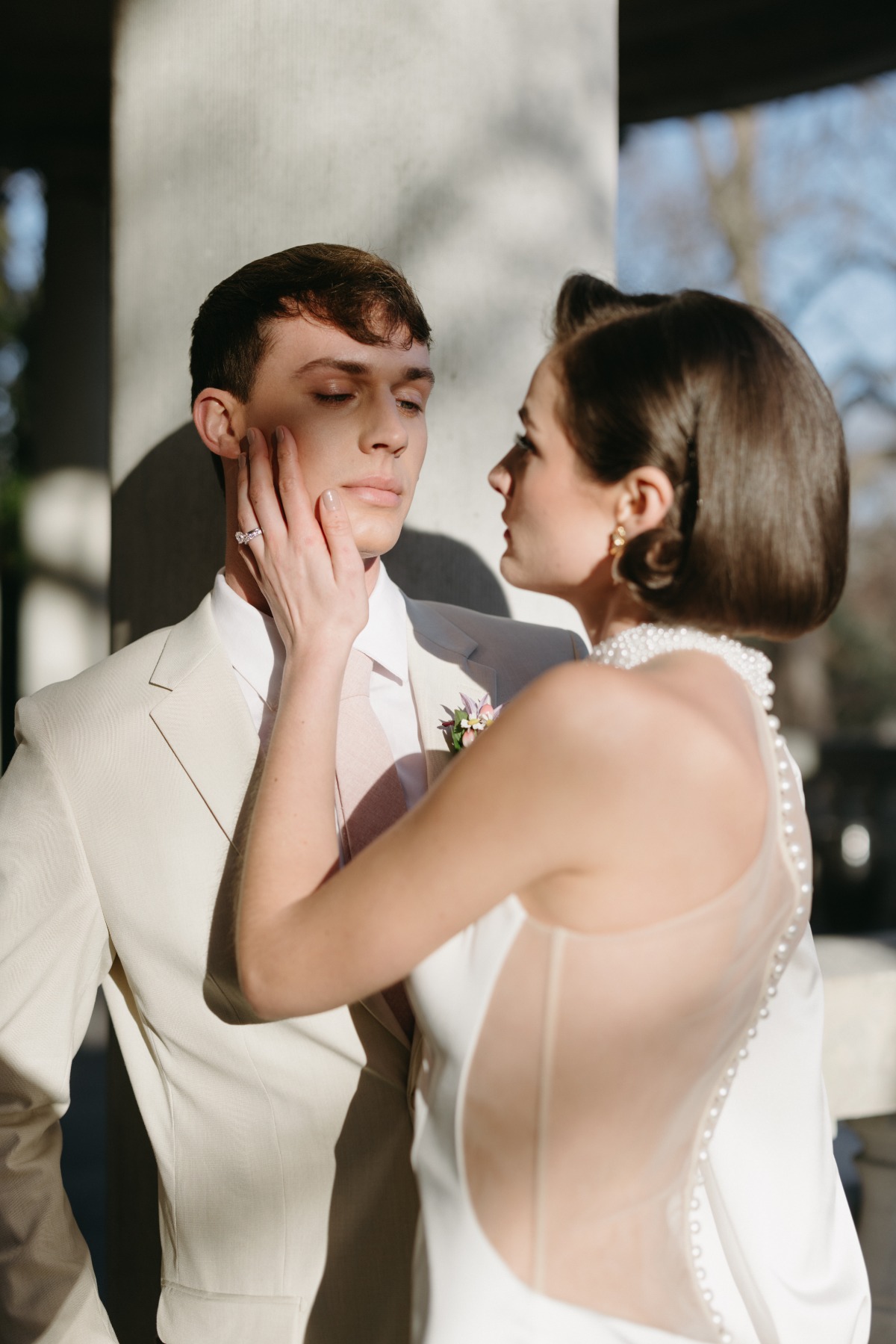 button-back wedding dress