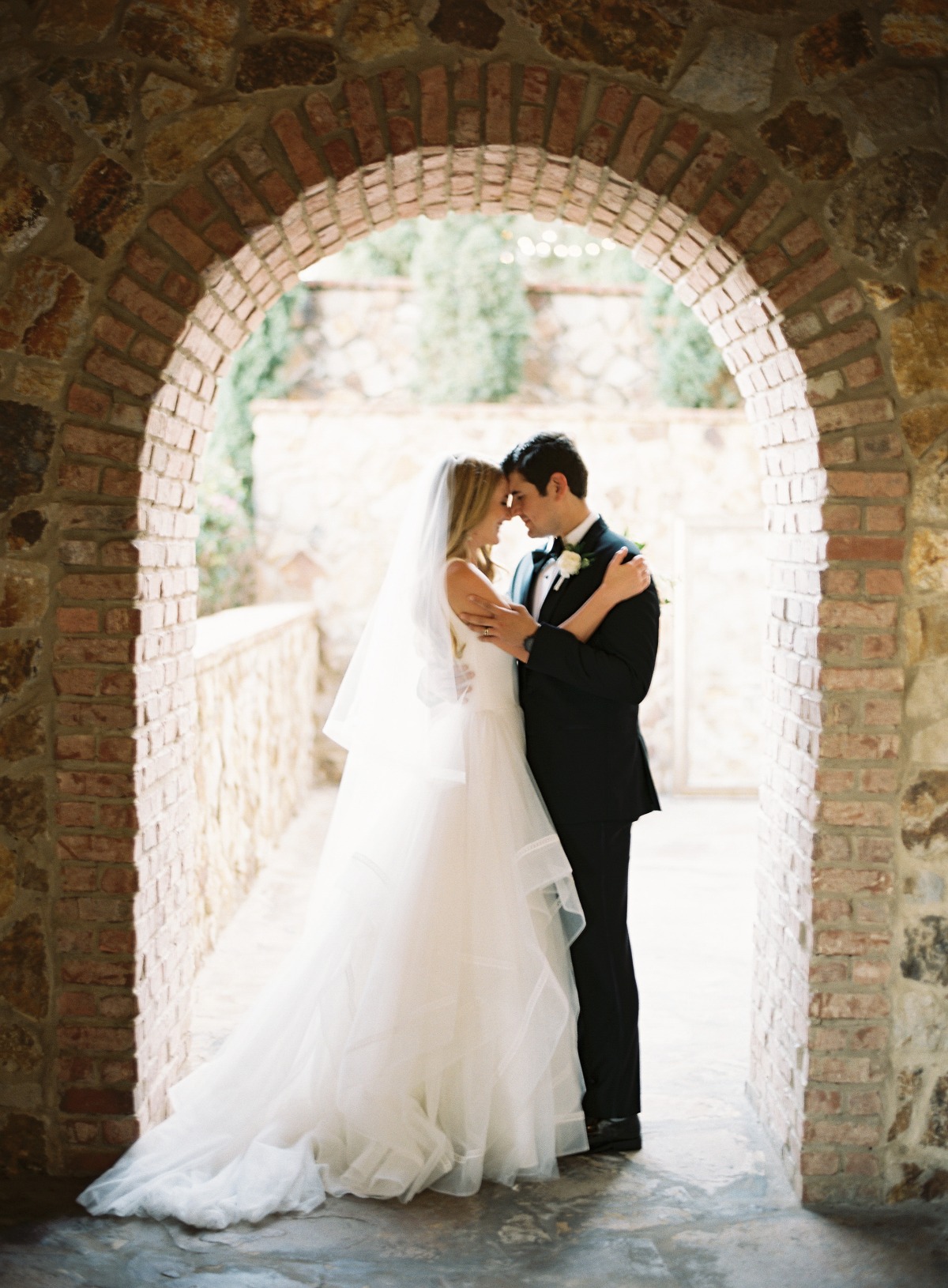 Romantic Florida wedding couple at European inspired wedding