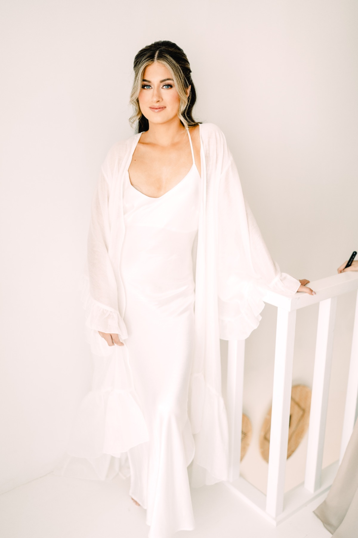 classic white silk robe