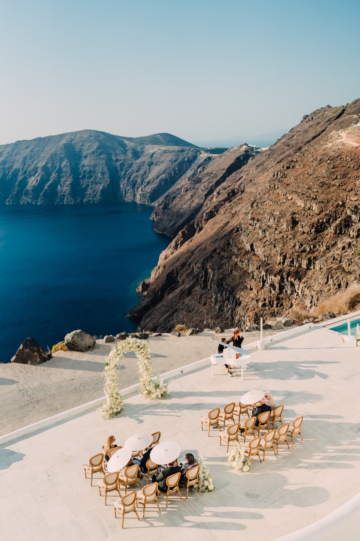 oceanfront Santorini wedding ceremony venue