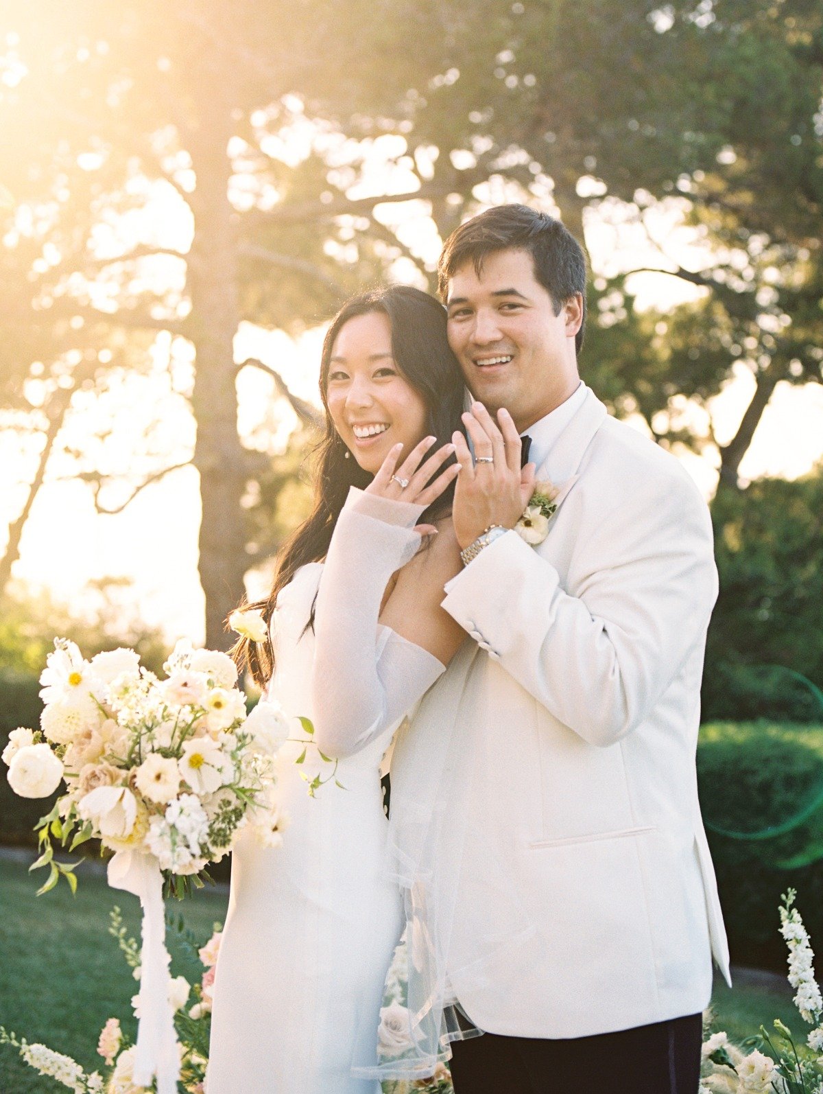 adorable bride and groom ring pose