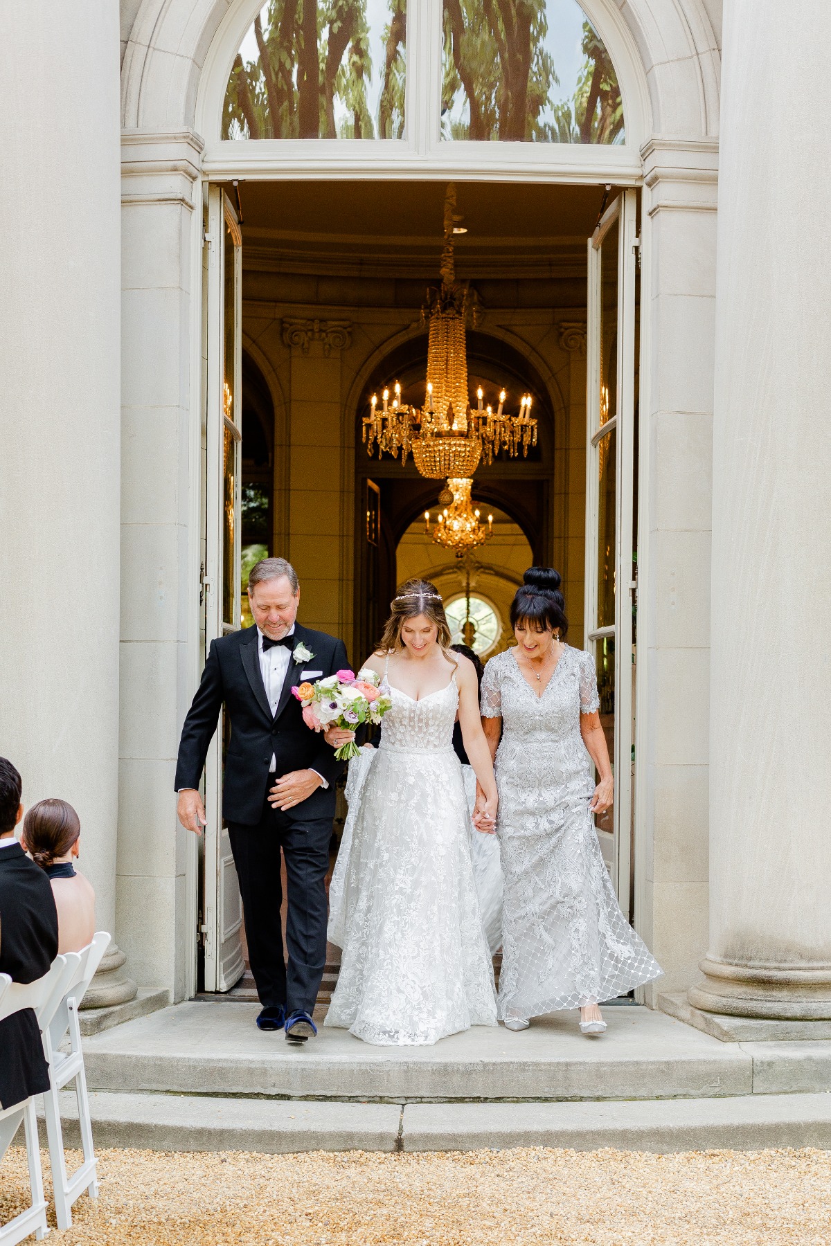 off-white mother of the bride dress