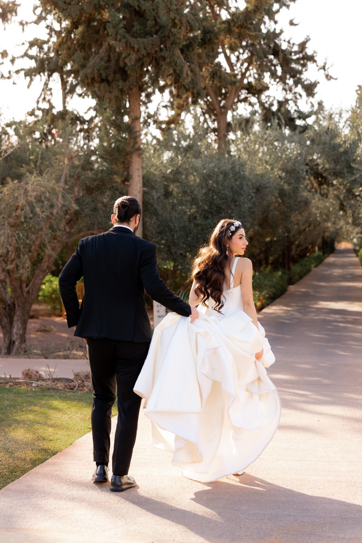 bustled wedding dress