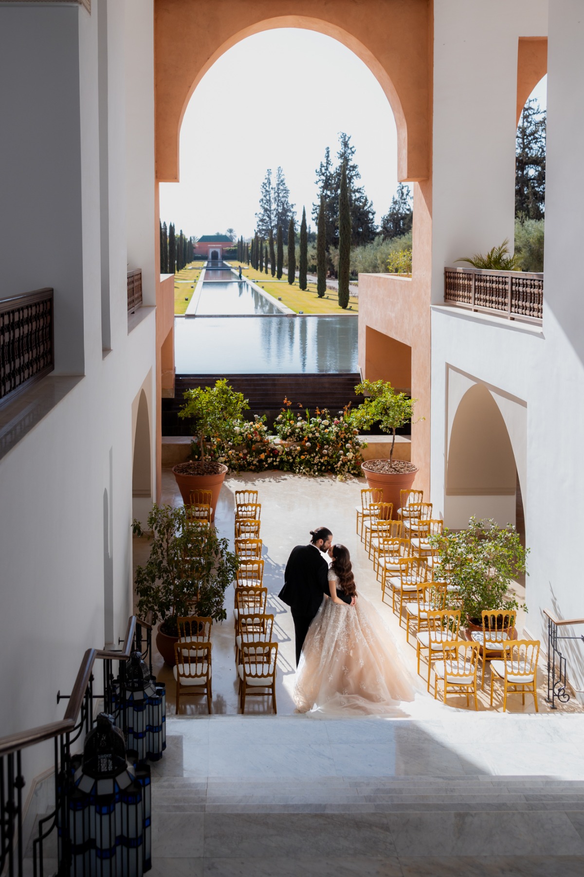 off-white wedding dress