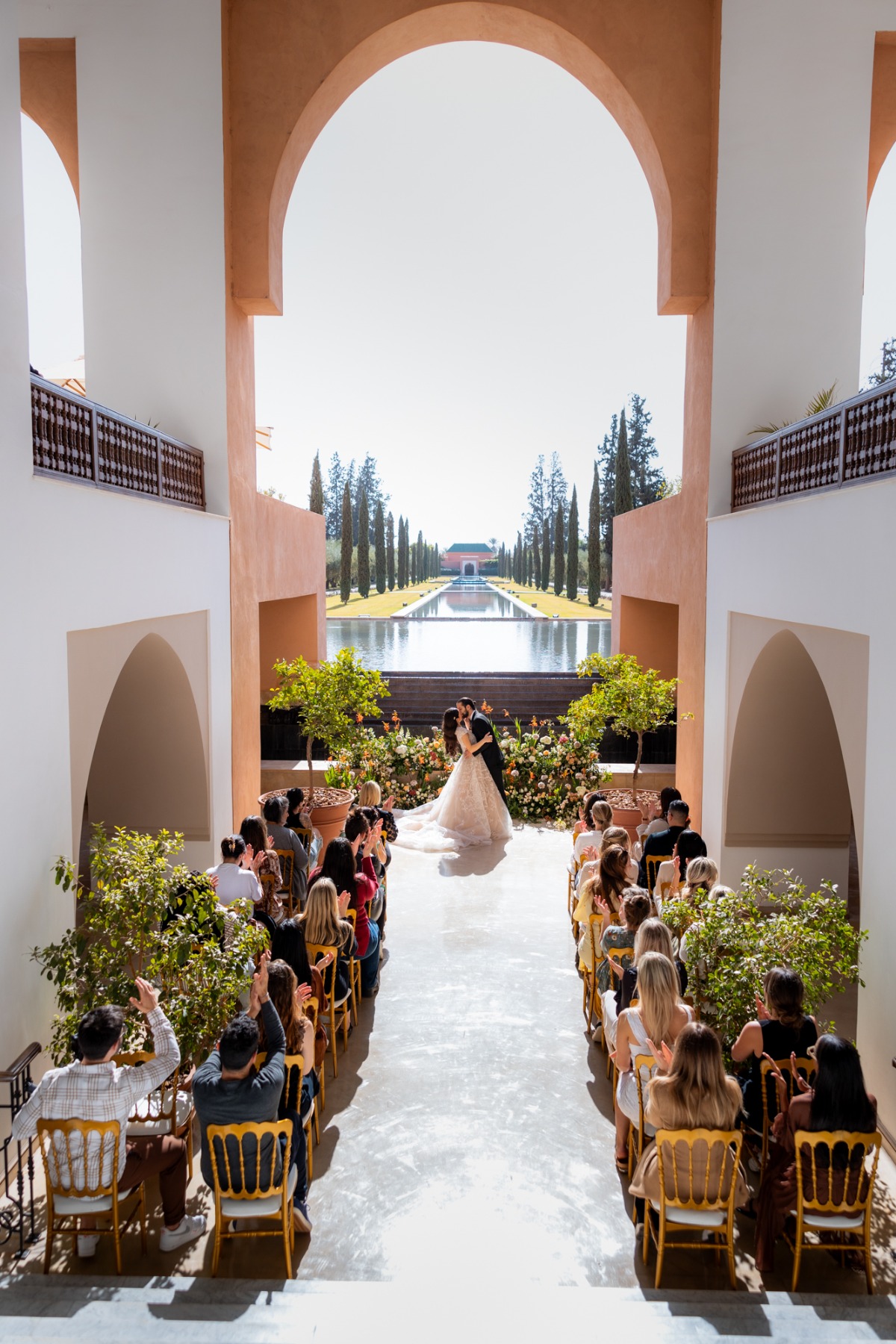 reflection pool wedding ceremony