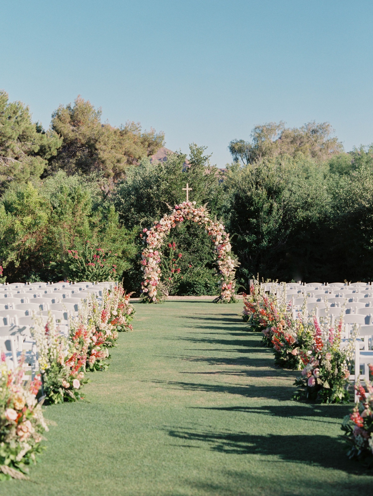 summer floral aisle arrangements