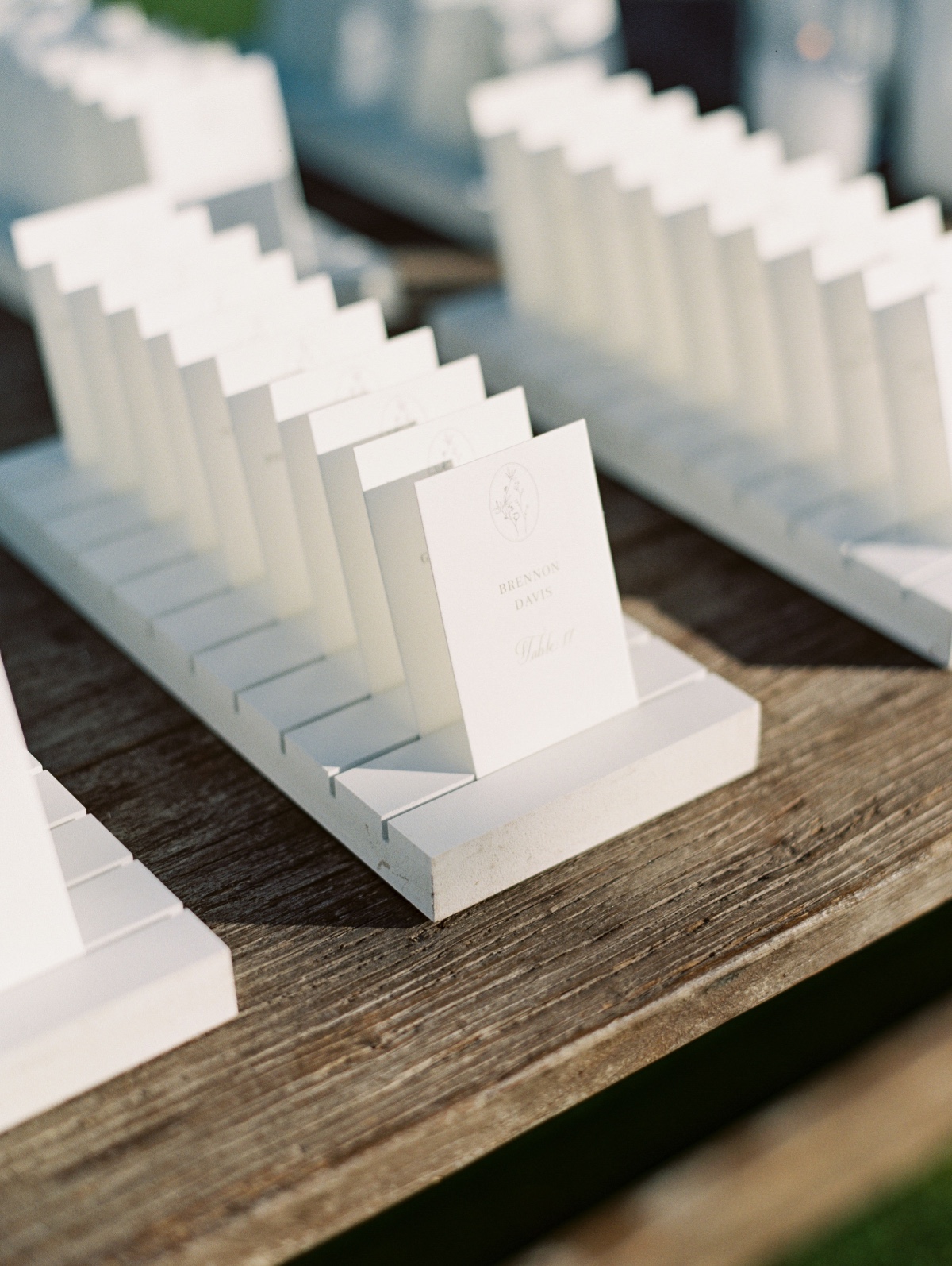 white seating cards