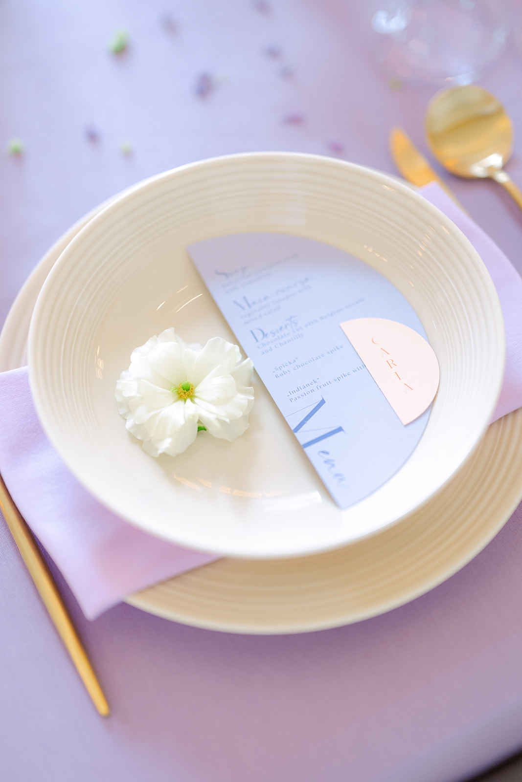 half circle menu card