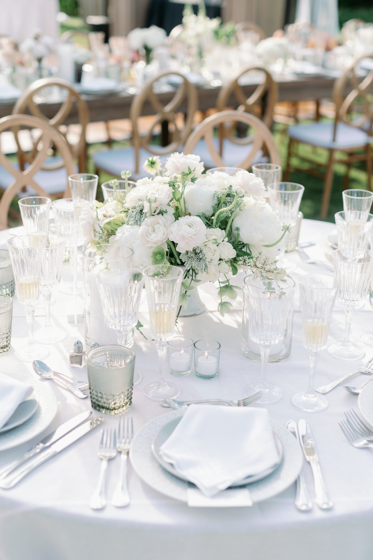 all white wedding decor