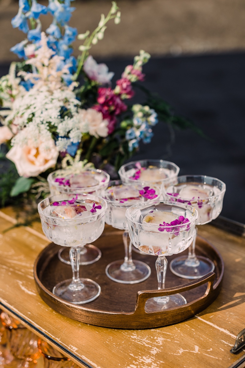 custom cocktails with flowers for wedding