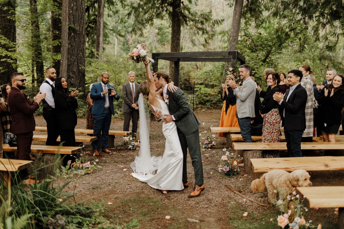 wedding ceremony in the woods