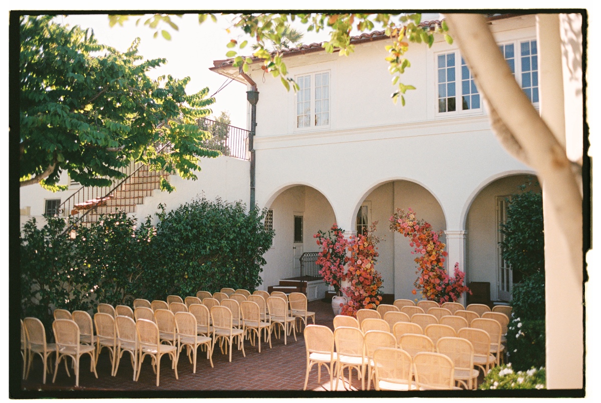 Spanish architecture wedding ceremony