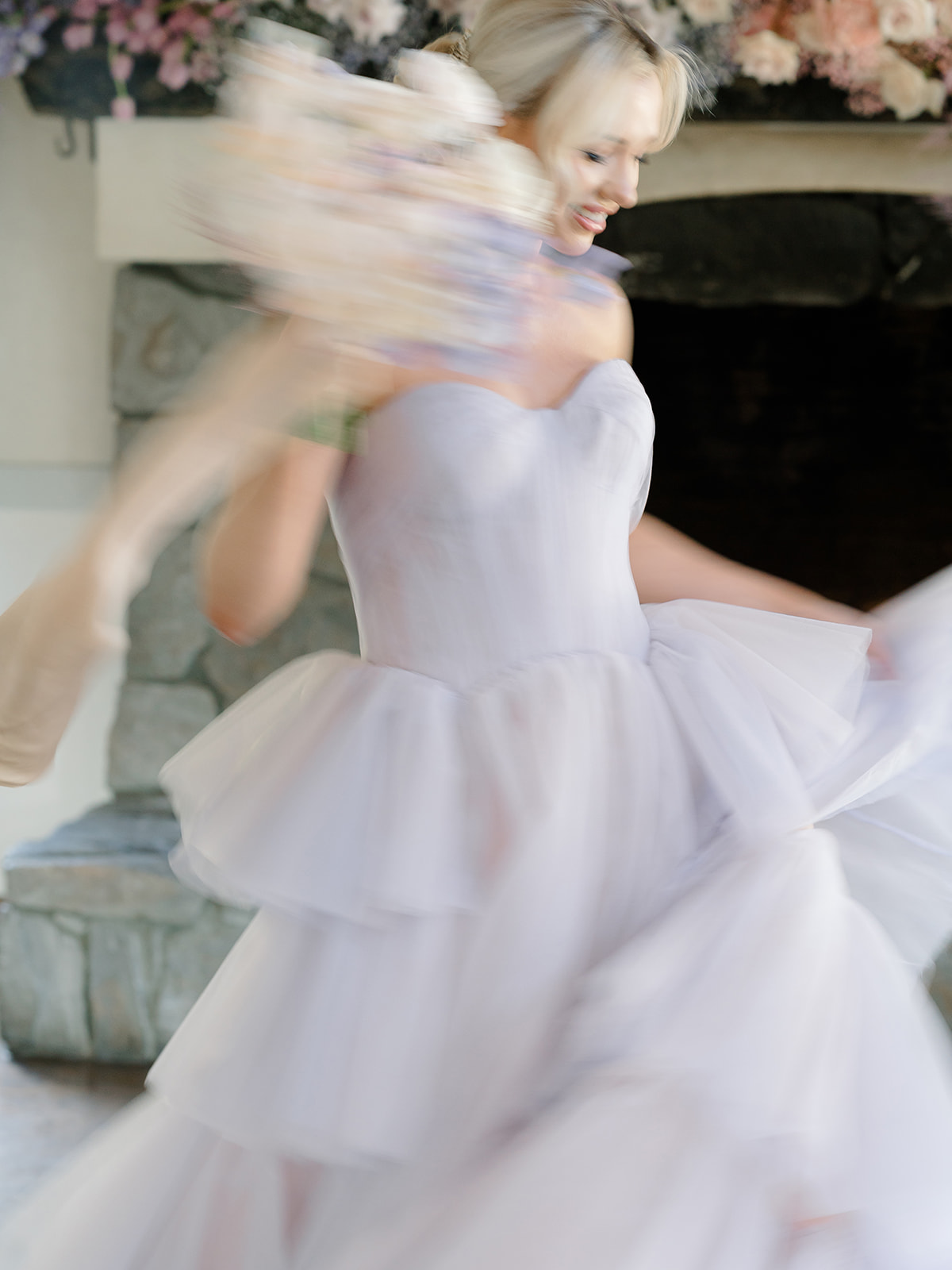 muted lavender wedding dress