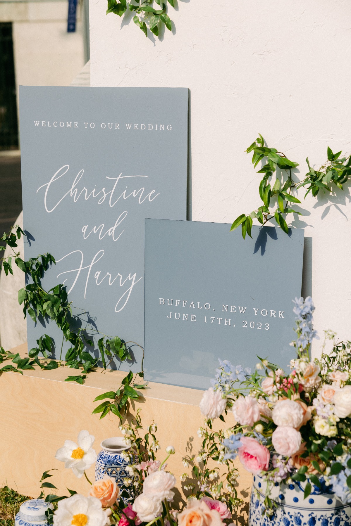 custom cool gray wedding signage