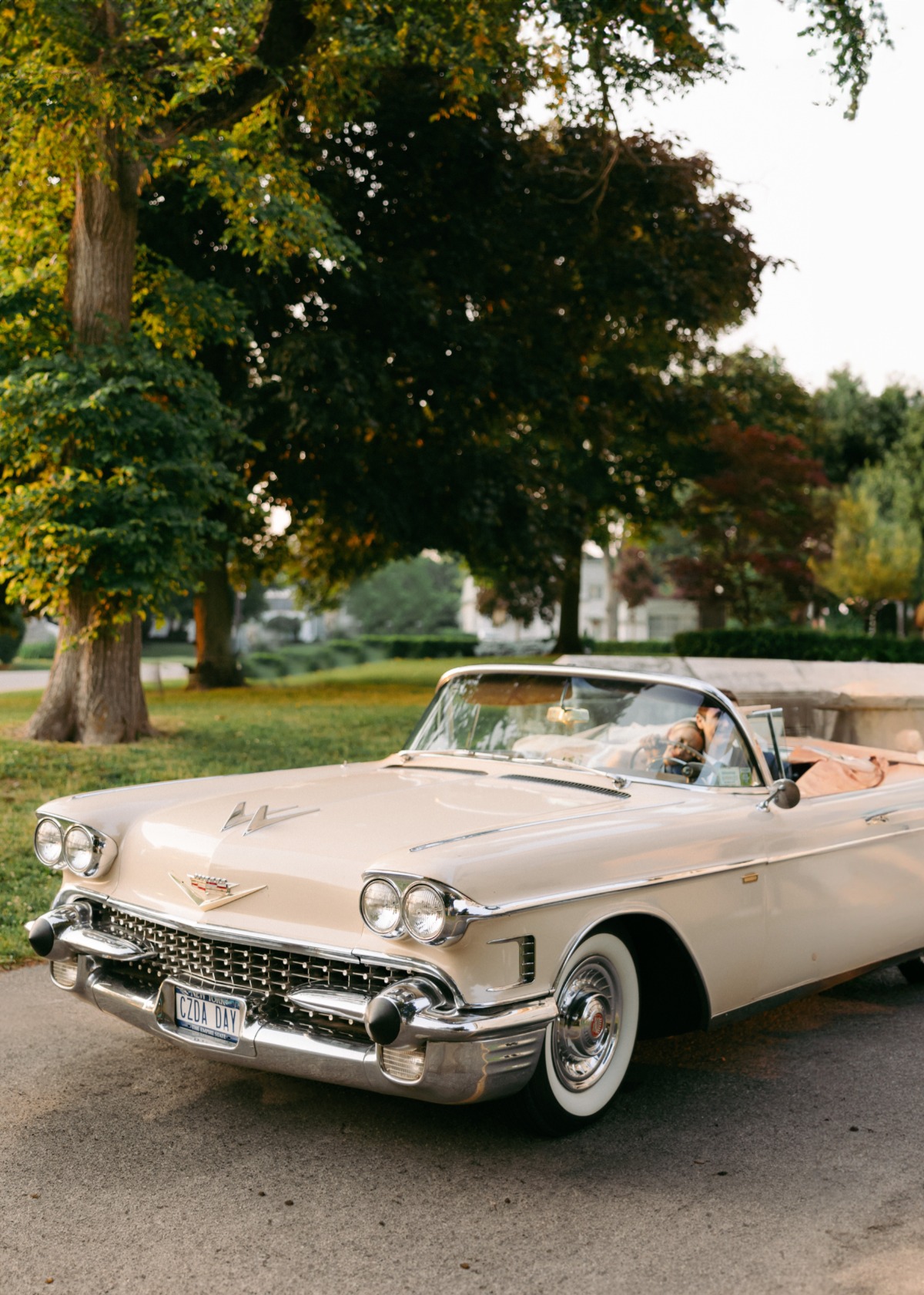 vintage cadillac for wedding exit