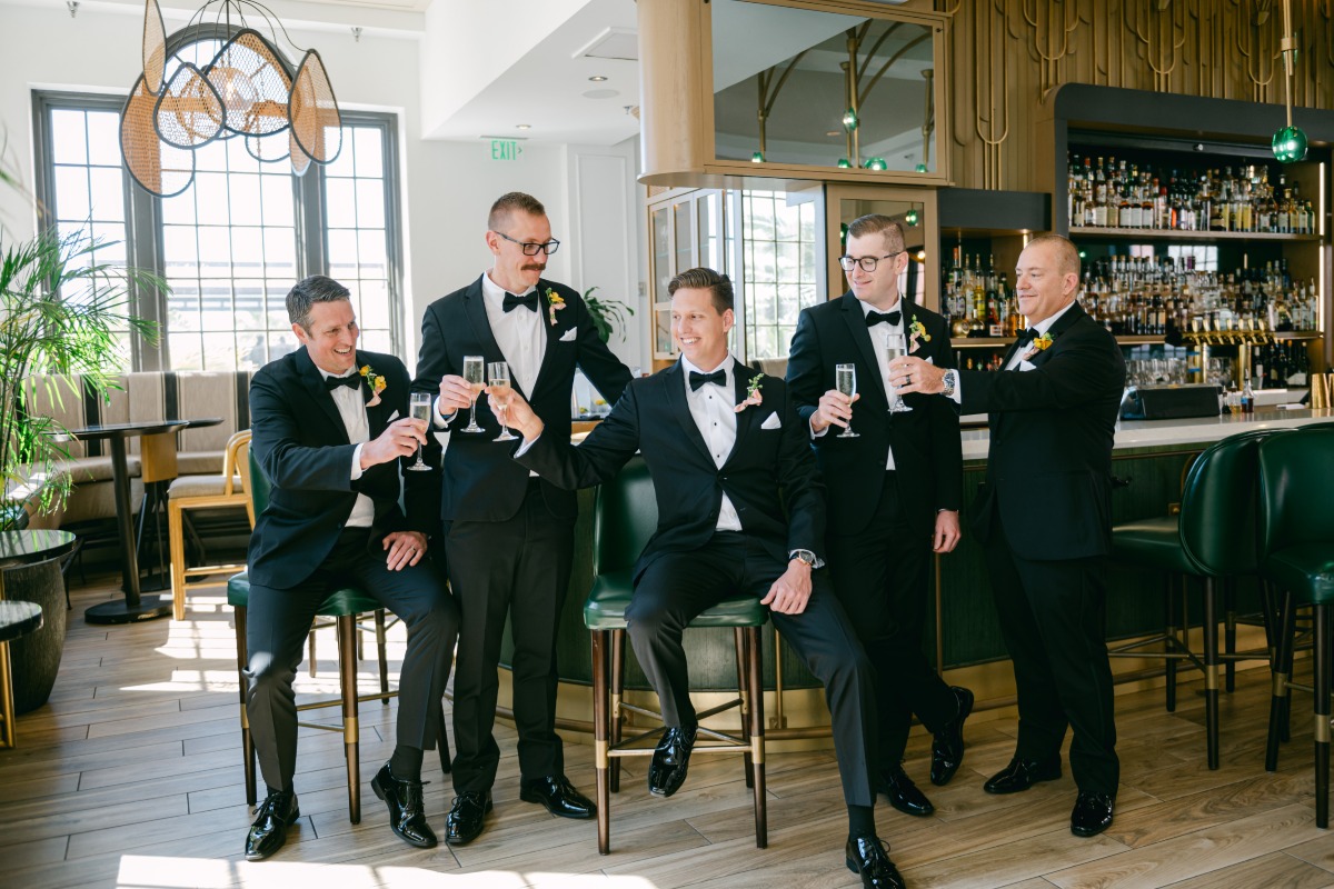 classic black tie attire for groomsmen