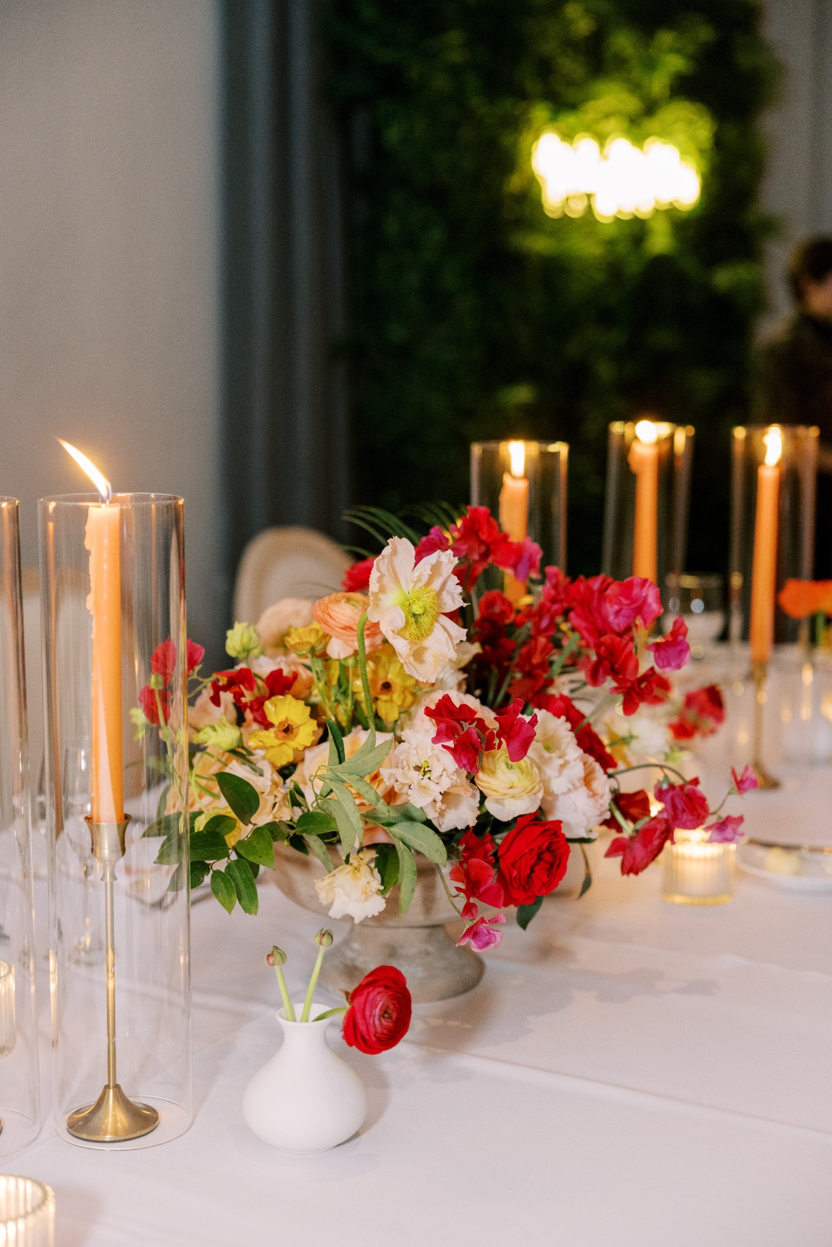 tropical centerpieces with tapered candles