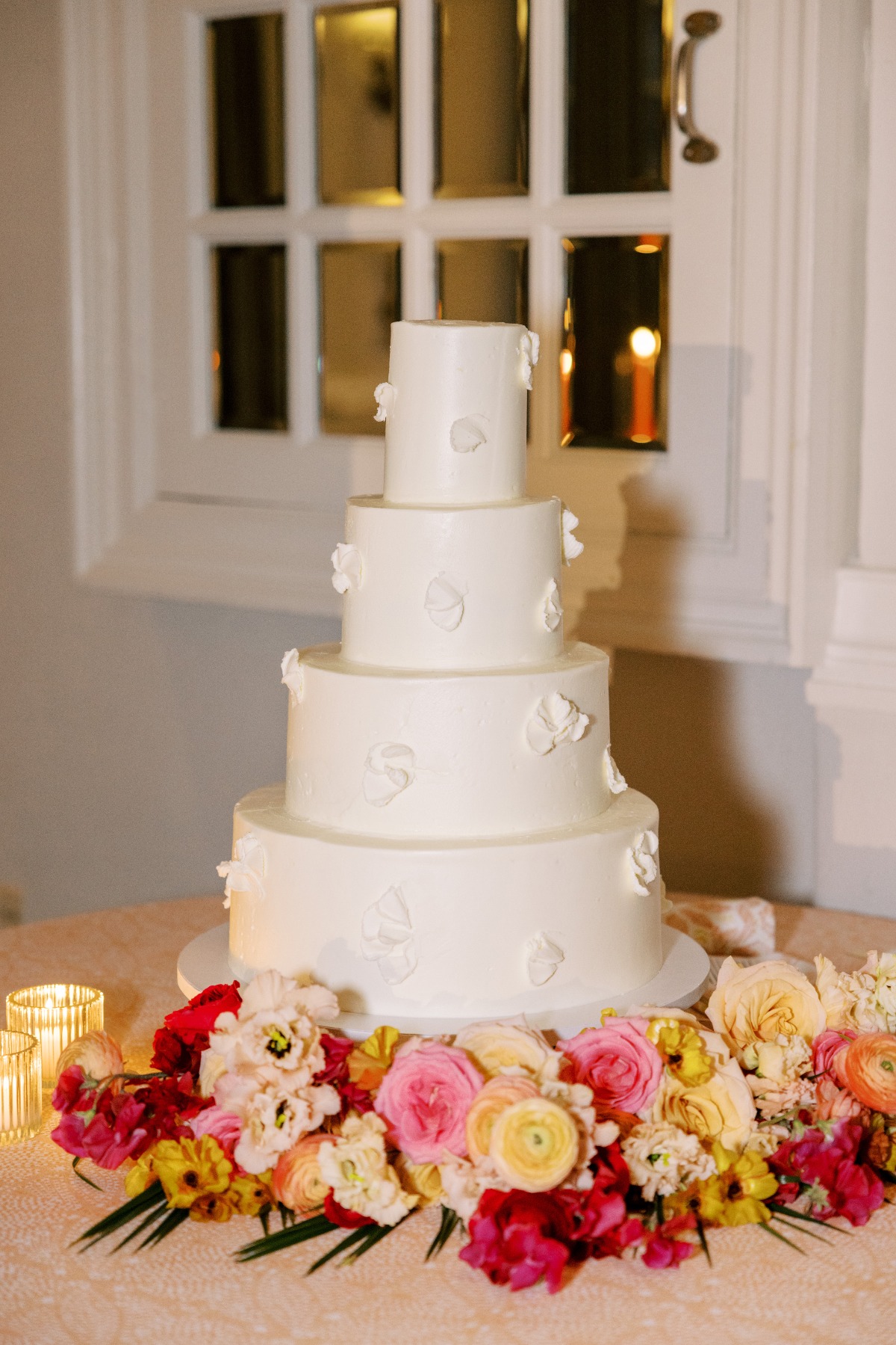 all-white wedding cake