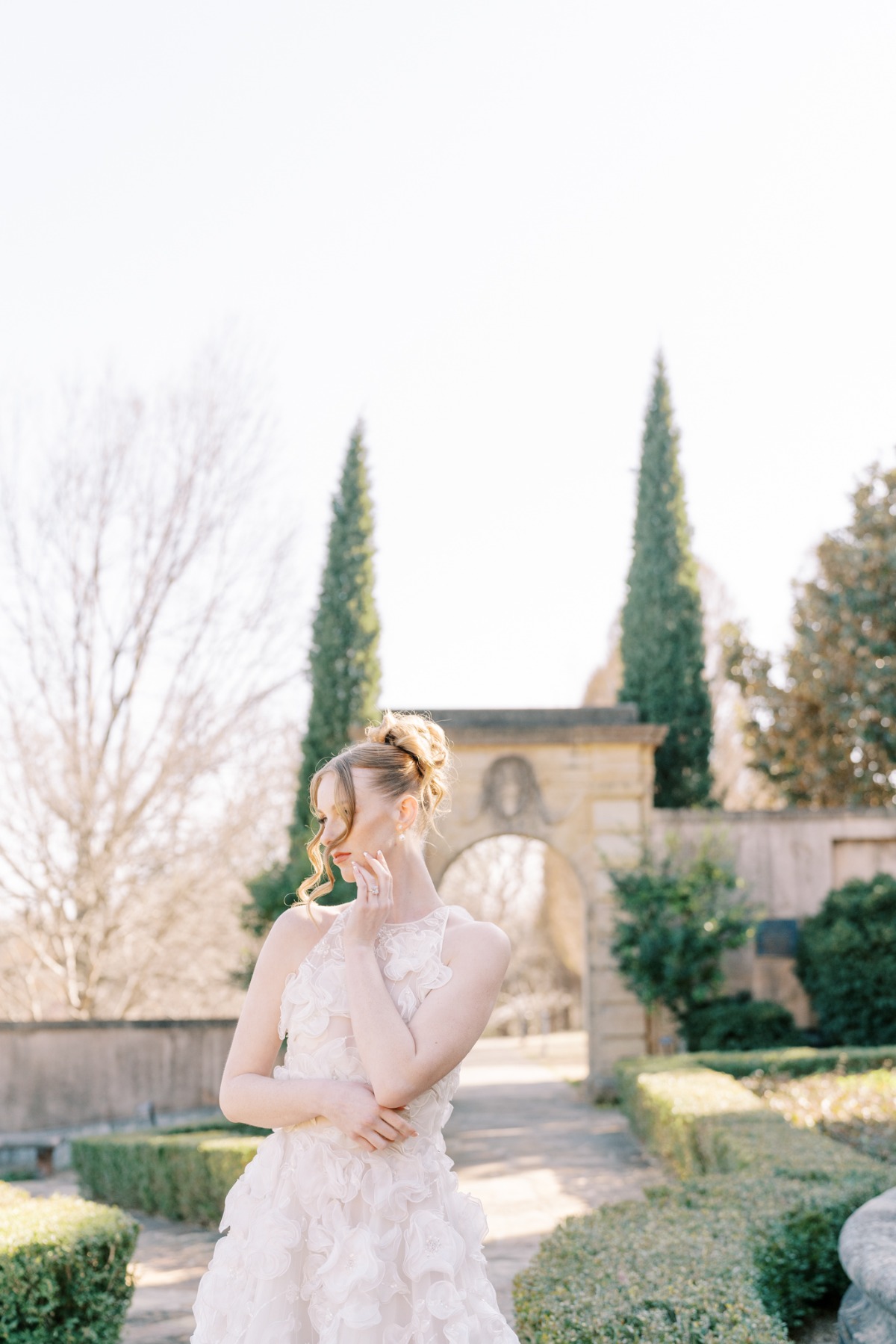 Modern floral textured wedding dress for elegant wedding