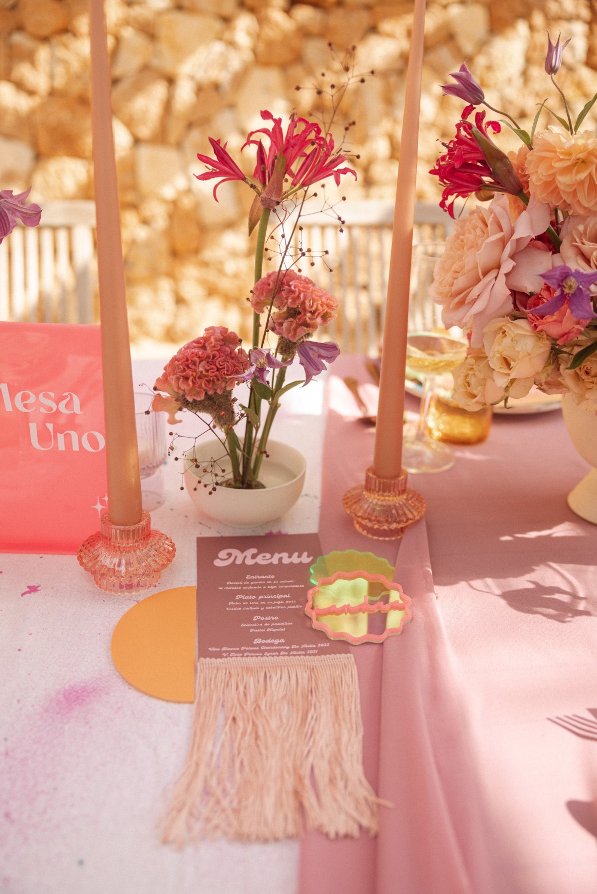 wedding menu with fringe