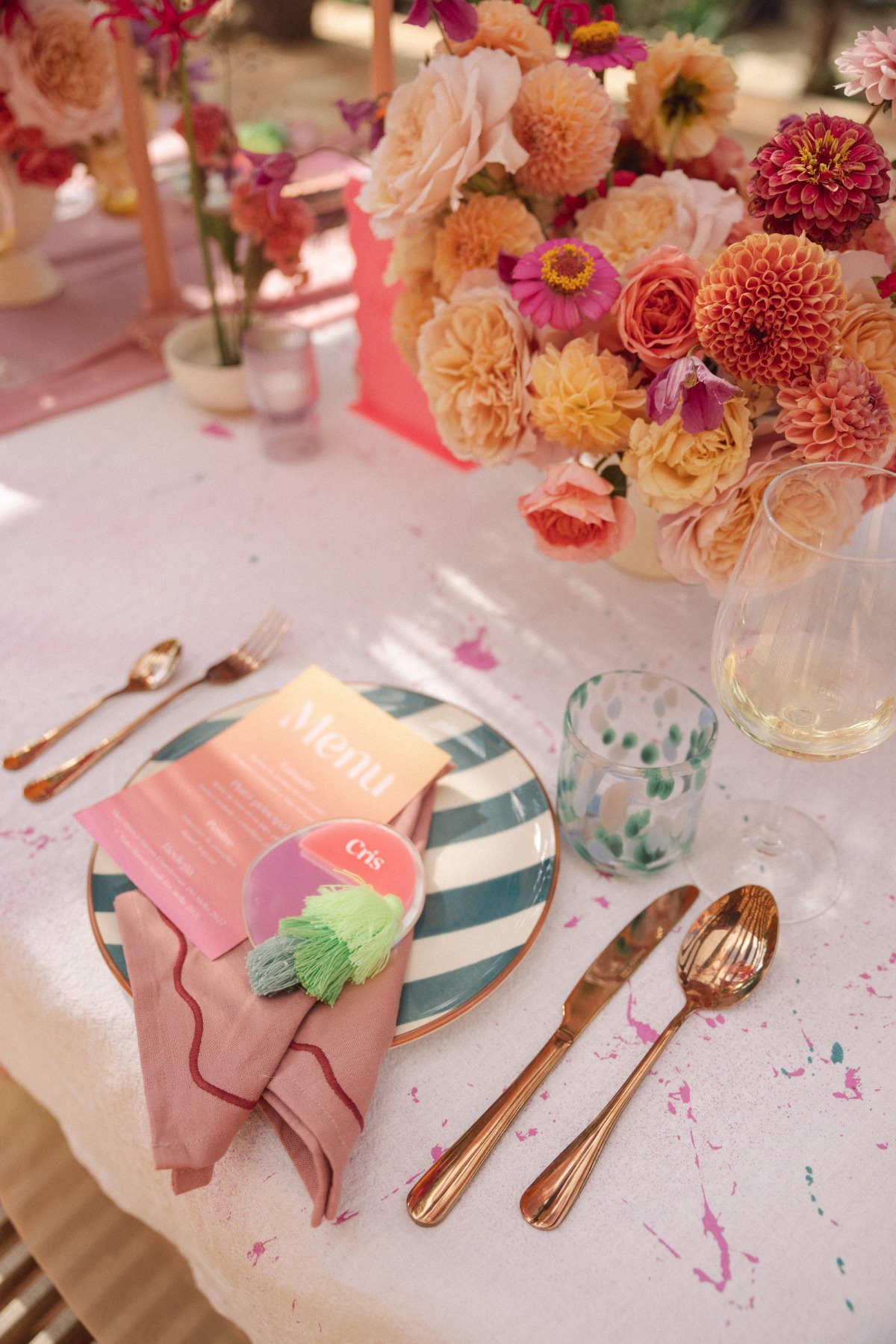 patterned place settings